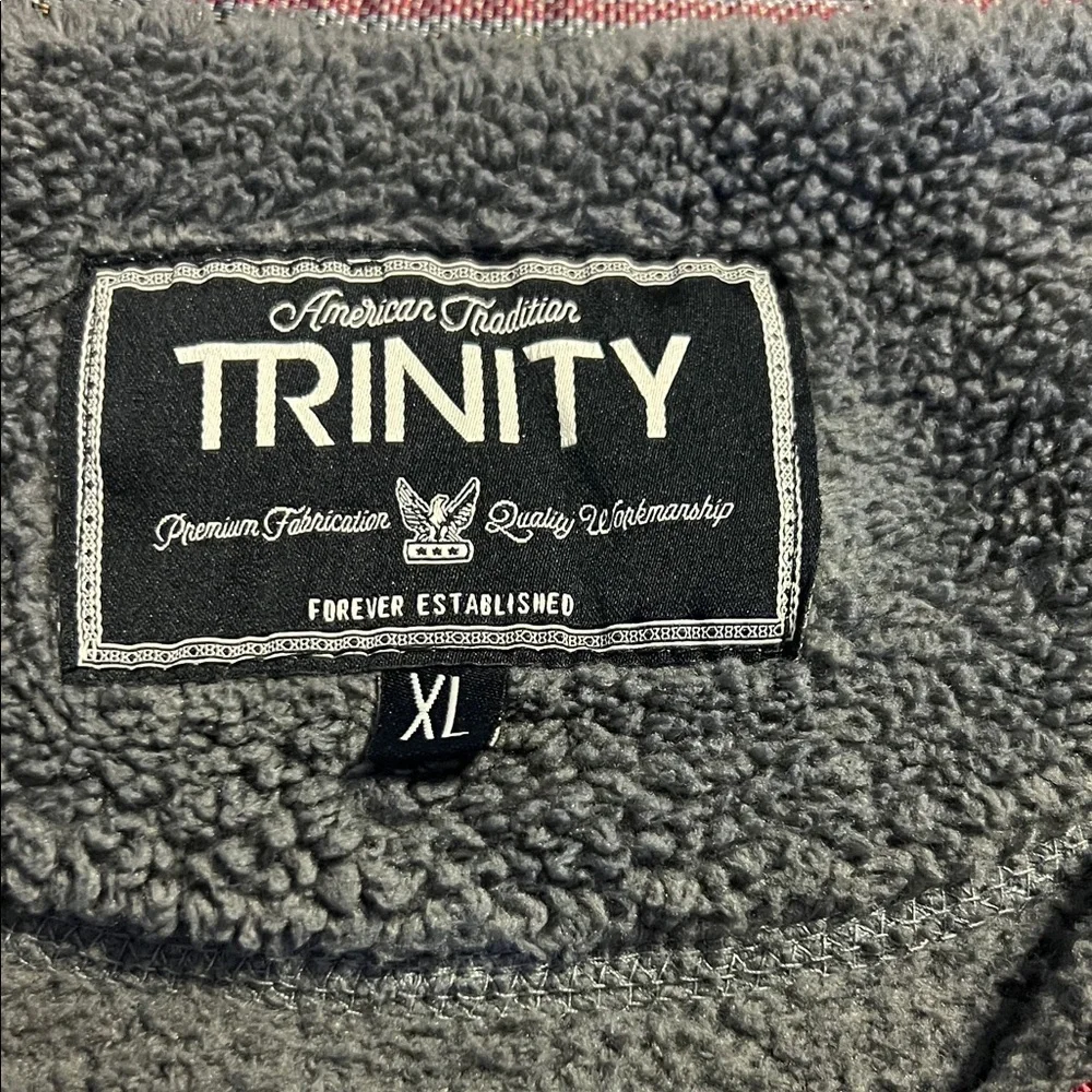 Trinity American Tradition Men's Gray 1/4 Zip Fleece Sherpa Pullover Jacket XL